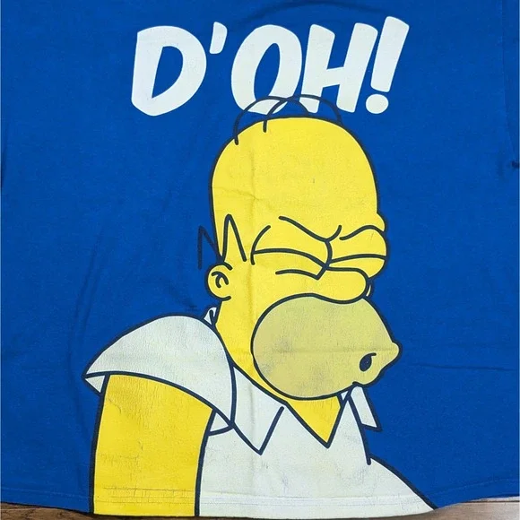 Vintage The Simpsons Homer Simpson Matt Groening D'Oh Tee Size 2XL‎ (25.5x27.5) - Picture 2 of 7